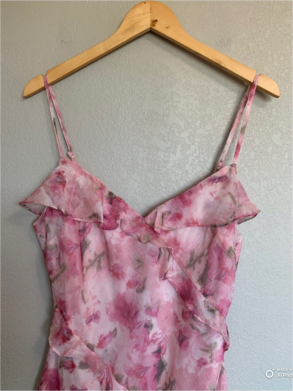 Lulus Large Dreamy Personality Pink Floral Ruffled Sleeveless Midi Dress NWT - Picture 5 of 17